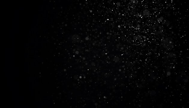 A detailed, high-quality image displays many tiny, light particles dispersed against a pure black background.
