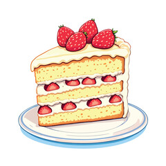 Vsai delicious slice of strawberry shortcake resting on a plate