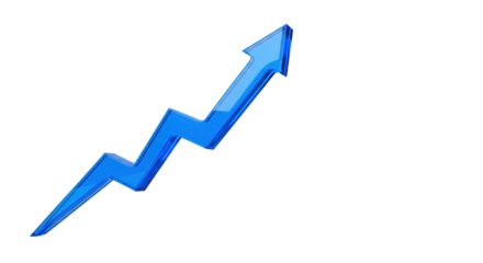 Ascending Blue Arrow: A visually striking blue arrow pointing upwards, a symbol of progress, growth, and upward trajectory. It conveys a sense of innovation and achievement.