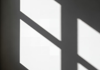 Abstract Window Shadow Overlay: Soft Grey and White Light Pattern.