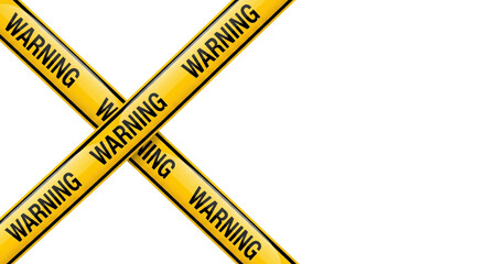 Crossing Warning Tapes:  A striking image of crossed warning tapes, the bold yellow and black design alerts viewers to a potential hazard, danger or caution. 