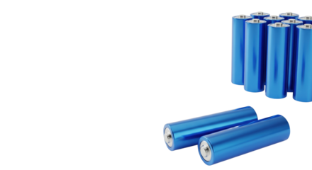 Energy Cells: A vibrant array of metallic blue energy cells, symbolizing innovation and the clean energy revolution.