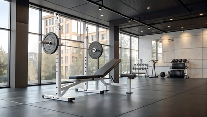 a sleek weightlifting bench in a modern gym