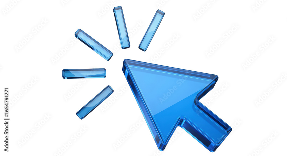Fototapete click and connect: a bright, vibrant cursor with a modern look, emphasizing user interaction and dig