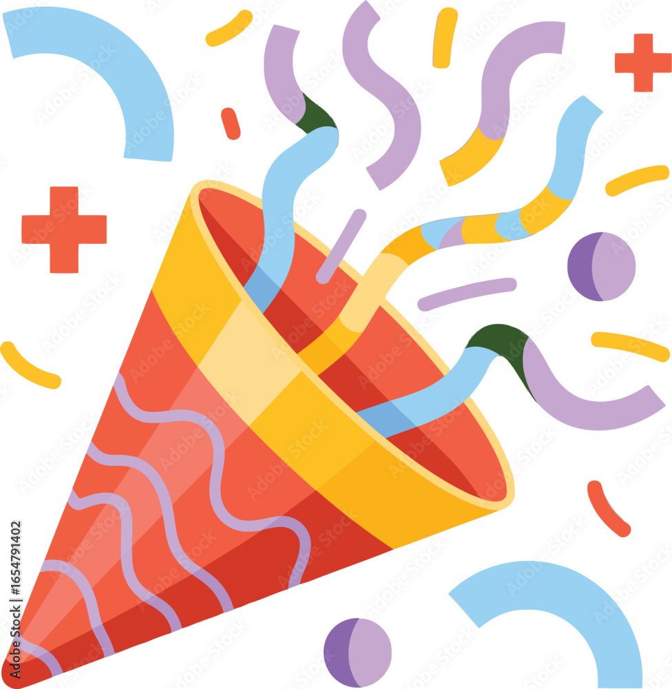 Poster vibrant and modern abstract illustration with a dynamic color palette featuring geometric shapes and