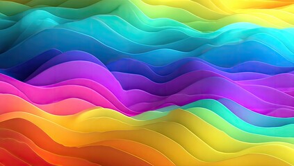 Obraz premium Abstract rainbow wavy layers