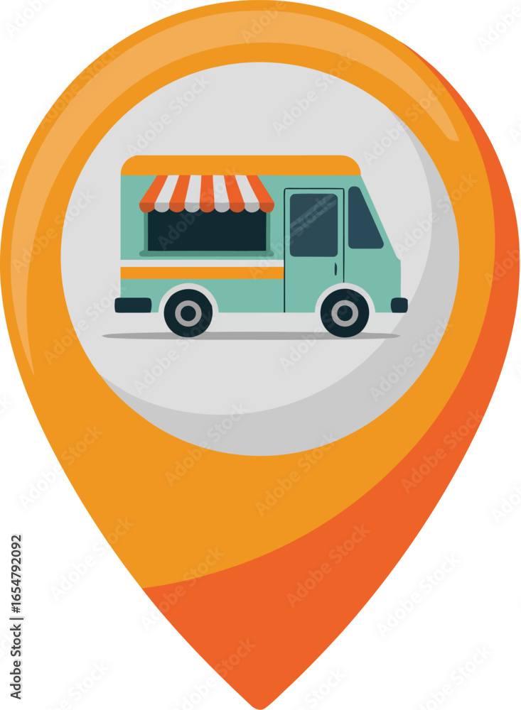 Poster flat design icon illustrating a location marker with a clean modern aesthetic perfect for digital an