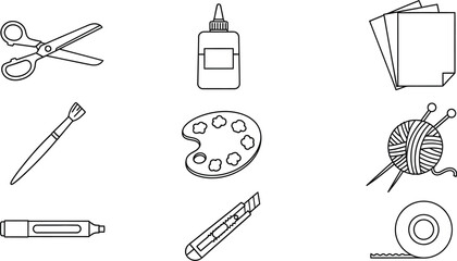 Fototapeta premium Art supplies and craft tools for creative projects and DIY activities