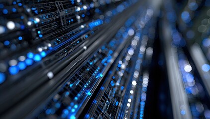 Close-up server rack technology