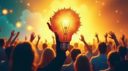 A group of people holding up their hands towards a bright light source