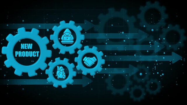 New Product Development Process Gears Collaboration Innovation Business Growth Strategy Success