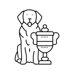 trophy dog competition show line icon vector illustration