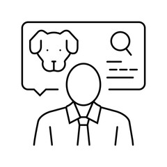 judge dog competition show line icon vector illustration