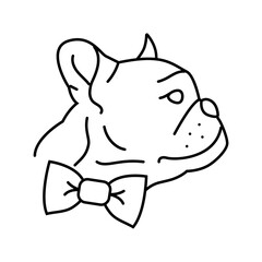 bowtie dog competition show line icon vector illustration