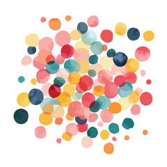 Watercolor Circles A Vibrant Cluster of Pink Yellow Teal and Orange Hues