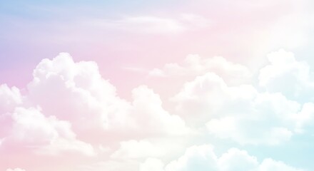 Soft Pink Clouds in Pale Blue Sky Pastel Background Texture