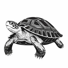 Fototapeta premium Turtle Vector Images. Drawing Big Turtle Vector Illustration on white background.