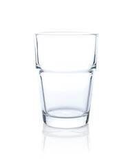 One empty clean glass isolated on white