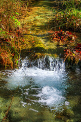 Small stream in Saint Affrique in the south of France.
River in the middle of greenery in spring...