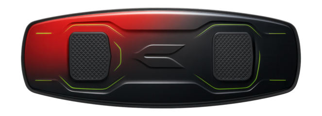 Wakeboard with an embossed surface and red and grey gradient