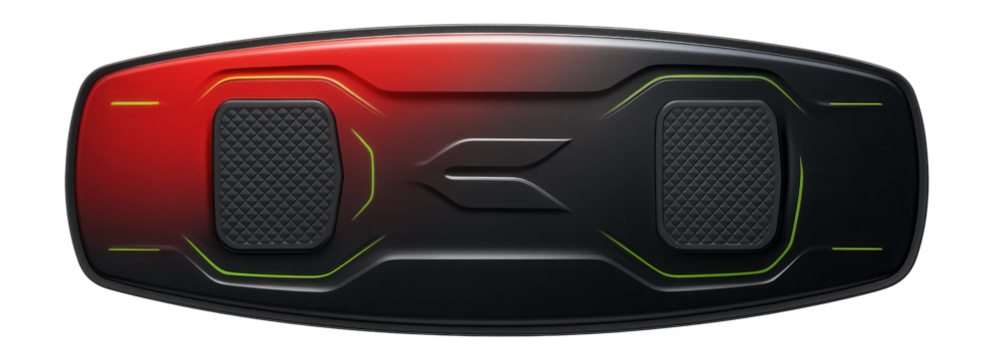 Wakeboard with an embossed surface and red and grey gradient