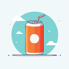 Pixel Art Soda Can With Straw