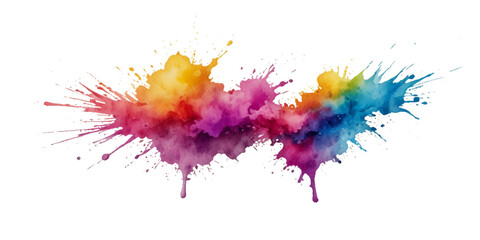 Colorful smoke rainbow painted holi fog festival background. Colorful rainbow paint color smoke cloud explosion isolated on transparent background.	

