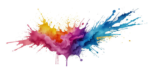 Colorful smoke rainbow painted holi fog festival background. Colorful rainbow paint color smoke cloud explosion isolated on transparent background.	
