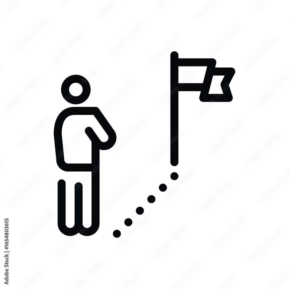 Poster goal way outline icon vector design good for web or mobile app