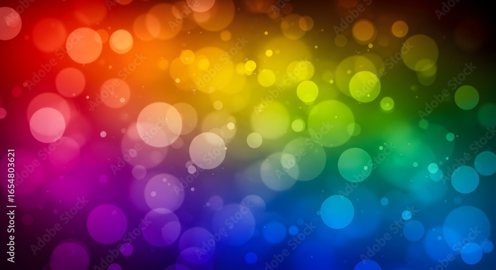 Aufkleber abstract rainbow background with blurred bokeh lights creating a vibrant and colorful visual display