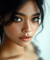Fototapeta premium Close up portrait of young Indonesian woman