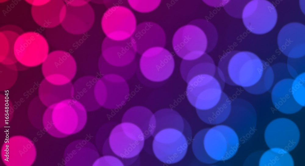 Poster abstract background with blurred circles of pink purple and blue creating a bokeh effect
