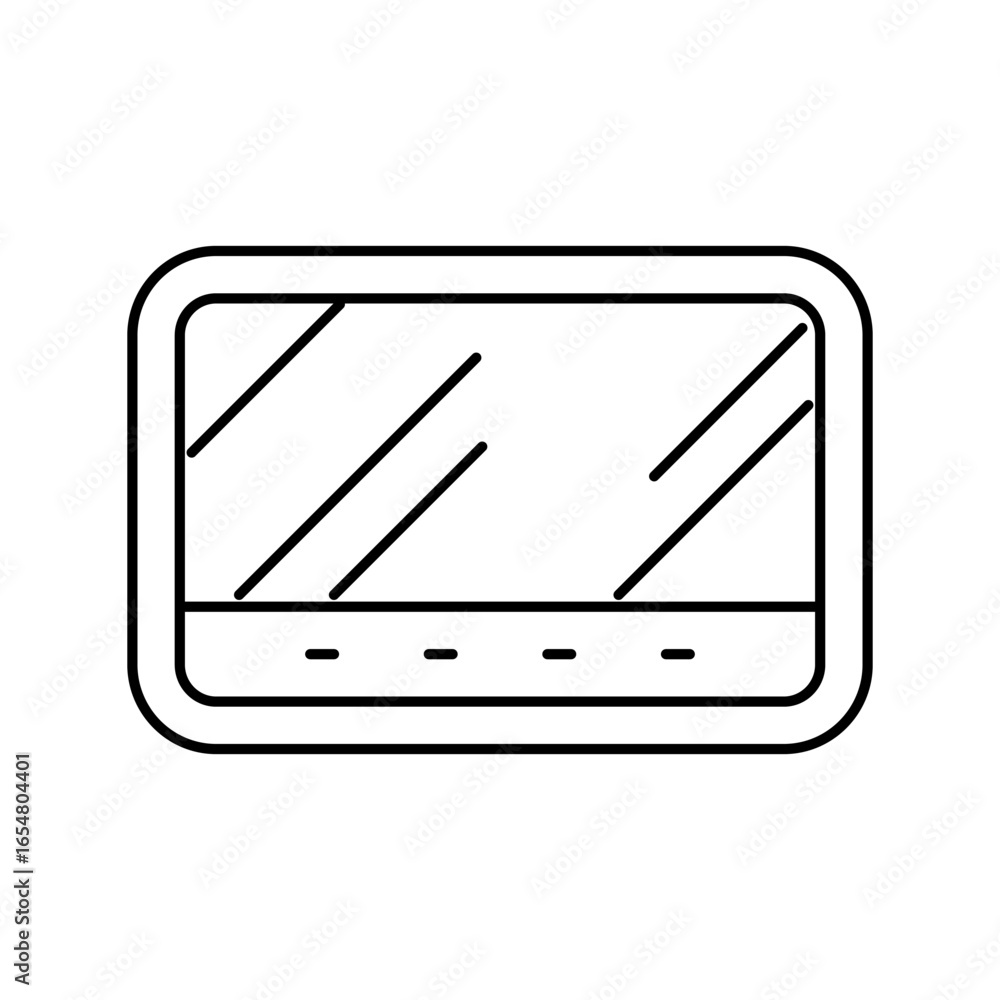 Poster digital display line icon vector illustration