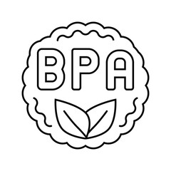 bpa free line icon vector illustration