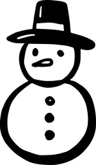 A hand drawn illustration of snowman Christmas holidays