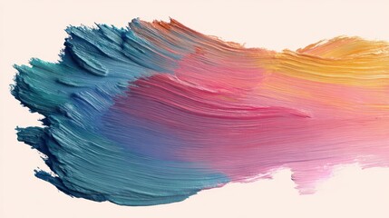 Abstract smear, blue-pink-yellow hues blending. Gradient graphic; clean background