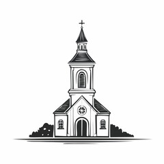 Church Tower Vector Art, Icons, and Graphics isolated on white background.