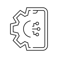 smart app integration line icon vector illustration