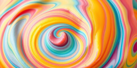 Swirls of vibrant rainbow sorbet, smooth texture, colorful background,  colors,  abstract
