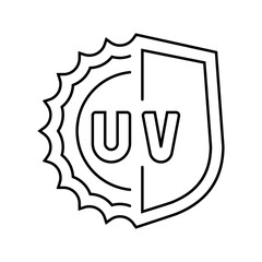 uv protection line icon vector illustration