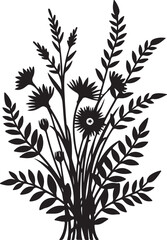 “Wildflower Silhouette Border Design”