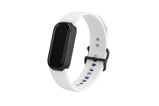 Waterproof fitness tracker watch isolated on transparent background