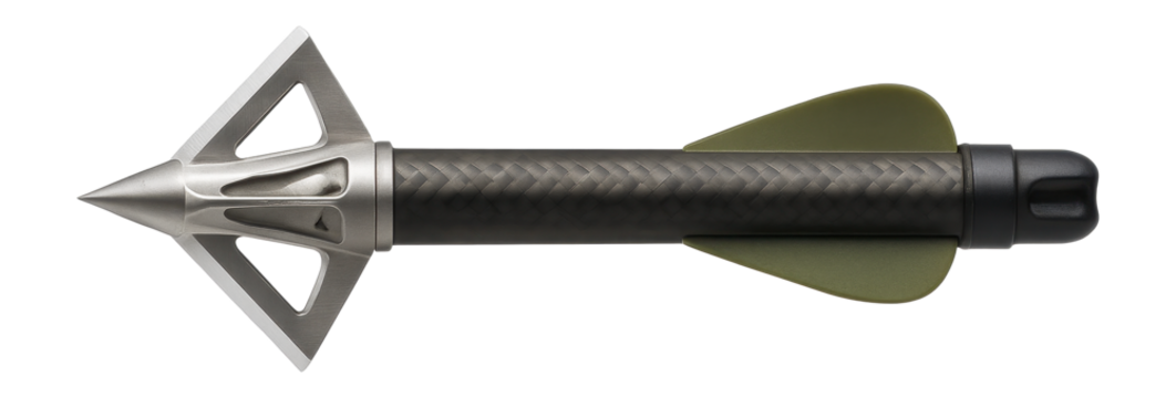 Short carbon crossbow bolt with broadhead for tactical use