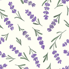 seamless pattern with lavender flowers