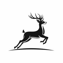 Deer Running Logo Design Vector and Vector Art On white background.