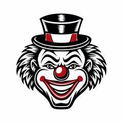 Clown Head Logo Mascot Design vector Illustration on white background.