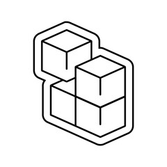 modular components line icon vector illustration
