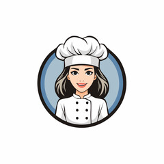 Chef character logo design template vector isolated on white background.