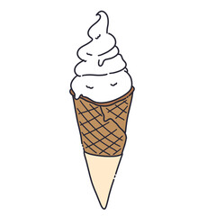 illustration of a vanilla ice cream cone 