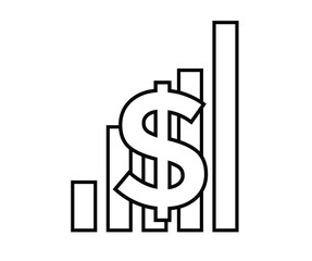 Simple logo design invest image,icon dollar invest 